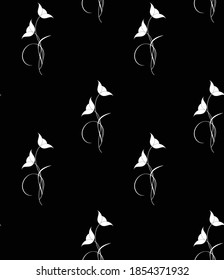 florel vector  design allover black and white pattern