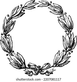 Florel Wreath Element Vector Ilustration