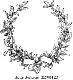 Florel Wreath Element Vector Ilustration