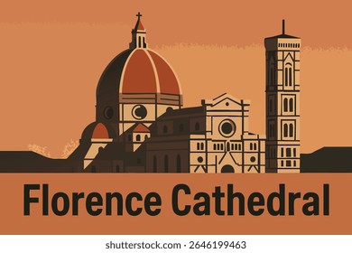 A Catedral de Florença, com sua cúpula icônica, se ergue acima da cidade, oferecendo vistas deslumbrantes do horizonte histórico de Florença. 