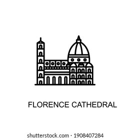 Florence Cathedral landmark icon in vector. Logotype