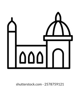 Florence Cathedral Vector Line Icon Design