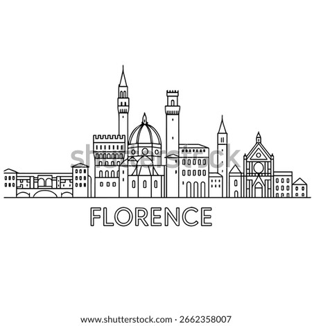 Florence city skyline vector on white background
Vector line city skyline