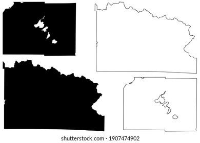 Florence and Dane County, State of Wisconsin (U.S. county, United States of America, US) map vector illustration, scribble sketch map