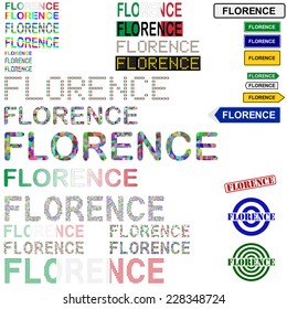 Florence (Firenze) text design set