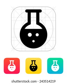 Florence flask with bubbles icon on white background.. Vector illustration.