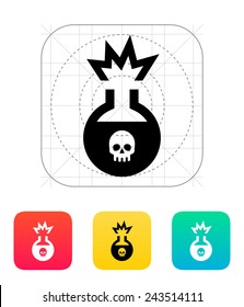 Florence flask with dangerous substance icon on white background.. Vector illustration.