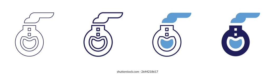 Florence flask icon in 4 different styles. Thin Line, Line, Bold Line, Duotone. Duotone style. Editable stroke.