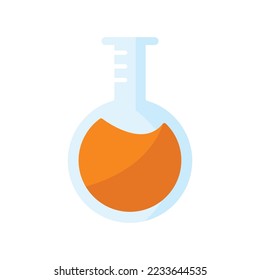 Icono del matraz de Florencia. Microbiología e ilustración de vectores científicos - Eps 10