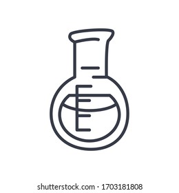 florence flask icon over white background, line style, vector illustration