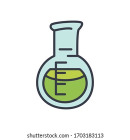 florence flask icon over white background, flat style, vector illustration
