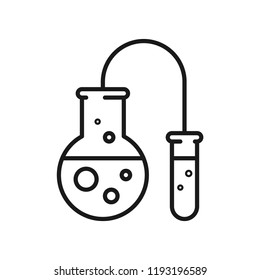 Florence flask icon with Test tube lab icons. Science lab concept, simple flat design. Isolate on white background.