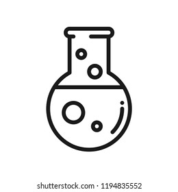 Matraz de Florencia con icono líquido. Concepto de laboratorio de ciencia, diseño plano simple. Aislar sobre fondo blanco.