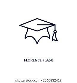 florence flask outline icon.  Thin line icon from education collection. Editable vector isolated on white background