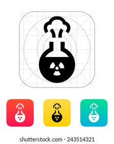 Florence flask with radiation icon on white background.. Vector illustration.