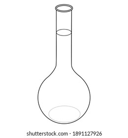 Florenzflasche Stock-Linie Vektorgrafik.
einzeln auf weißem Hintergrund.Draufsicht