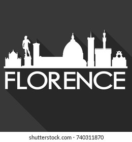 Florence Flat Icon Skyline Silhouette Design City Vector Art Famous Buildings.