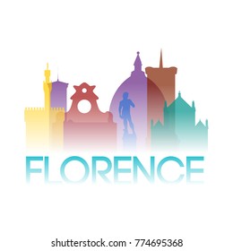 Florence Italy Europe Icon Silhouette Gradient Design City Vector Art 