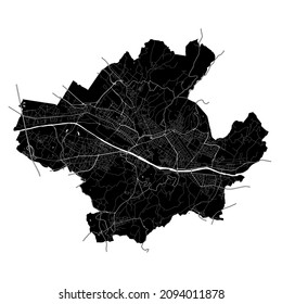 Florence, Italy, high resolution vector map with city boundaries, and editable paths. The city map was drawn with white areas and lines for main roads, side roads and watercourses.