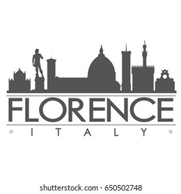 Florence Italy Skyline Silhouette Skyline Stamp Vector City Design Landmark.