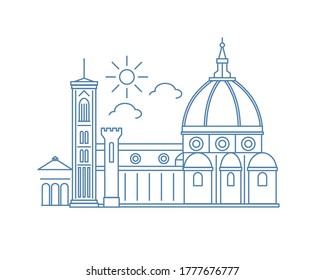 Florence Italy skyline vector illustration