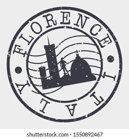 Florence Italy Stamp Postal. Silhouette Seal. Passport Round Design. Vector Icon. Design Retro Travel. National Symbol.