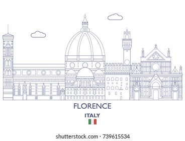 Florence Linear City Skyline, Italy