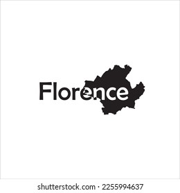 Florence map and black lettering design on white background