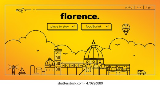 Florence Modern Web Banner Design with Vector Linear Skyline