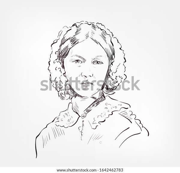 Florence Nightingale English Social Reformer Statistician Stock Vector Royalty Free