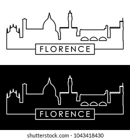 Florence skyline. Linear style. Editable vector file.