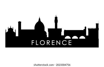 Florence skyline silhouette. Black Florence city design isolated on white background. 