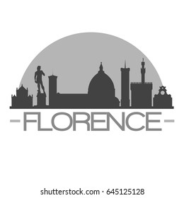 Florence Skyline Silhouette Skyline Stamp Vector City Design