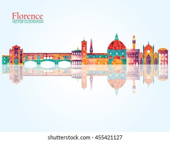 Florence  skyline silhouette. Vector illustration