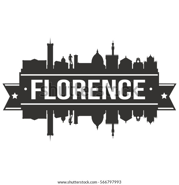 Florence Skyline Stamp Silhouette City Vector Stock Vector (Royalty ...