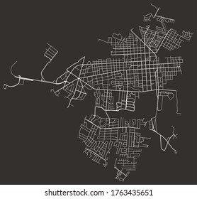 Florence, South Carolina, USA–urban City Vector Map With Downtown And Periphery, Transport Network, Roads And Highways 