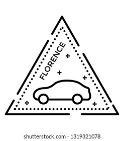 Florence stamp line icon vector 