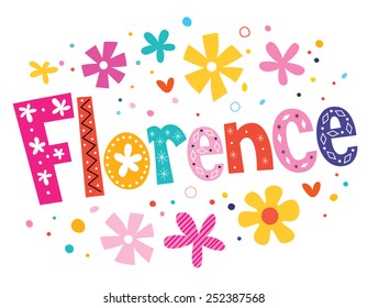 Florence vector lettering decorative type