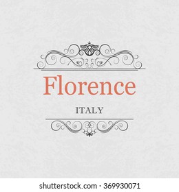 Florence,Italy.Vintage frame.