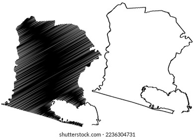 Florencio Villarreal municipality (Free and Sovereign State of Guerrero, Mexico, United Mexican States) map vector illustration, scribble sketch Florencio Villarreal map