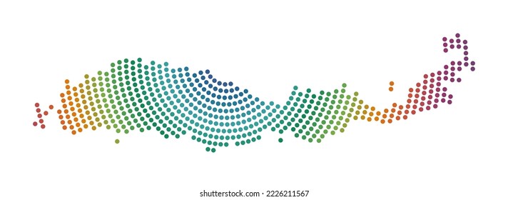 Flores dotted map. Digital style shape of Flores. Tech icon of the island with graduated dots. Powerful vector illustration.