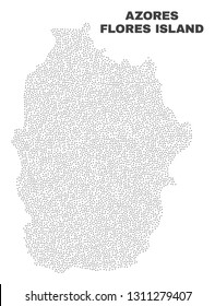 Flores Island of Azores map designed with small points. Vector abstraction in black color is isolated on a white background. Scattered small points are organized into Flores Island of Azores map.