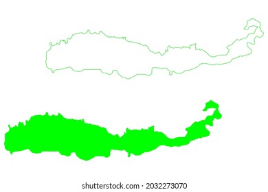 Flores island (Republic of Indonesia, Lesser Sunda Islands, South East Asia) map vector illustration, scribble sketch Flores map