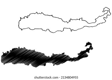 Flores island (Republic of Indonesia, Lesser Sunda Islands, South East Asia) map vector illustration, scribble sketch Flores map