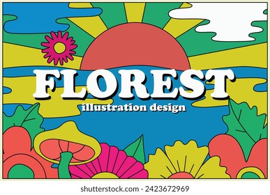 Florest poster retro style design