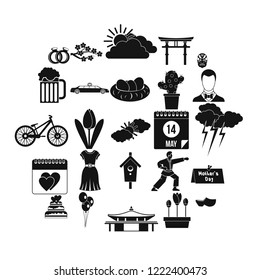 Floret icons set. Simple set of 25 floret vector icons for web isolated on white background