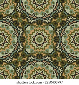Floret seamless pattern. Repeating elements urban fashion. Vector artistic background. Delicate wall motif. Geo digital cloth fabric ornament. Modern art wallpaper pattern.