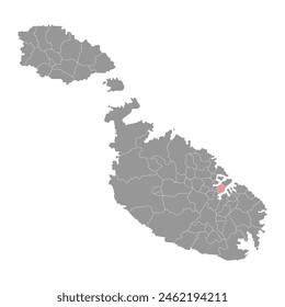 Floriana District map, administrative division of Malta. Vector illustration.