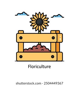 Floriculture vector  Filled outline icon style illustration. Symbol on White background EPS 10 File