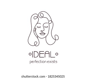 Florid portrait of a woman. Simple outline style.